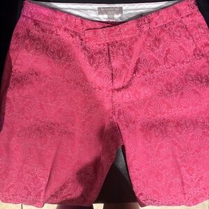 Banana Republic Fuchsia Paisley Trousers EUC, size 8 taperes leg
